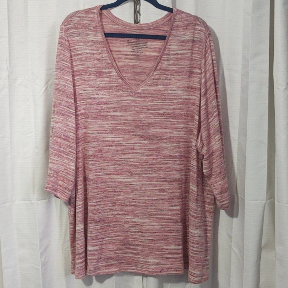 Pink marled hacci knit too
